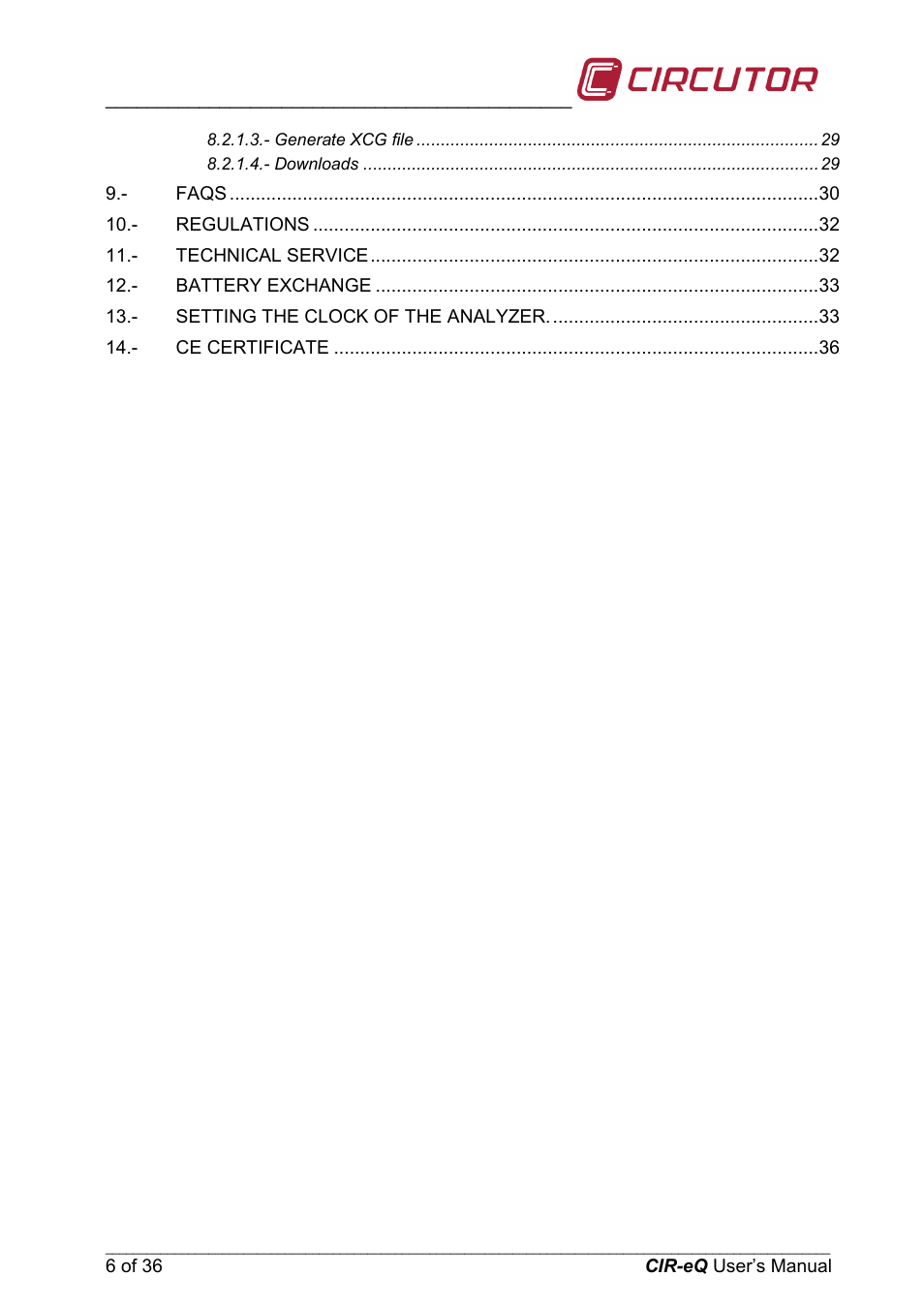 CIRCUTOR CIReQ User Manual | Page 6 / 36