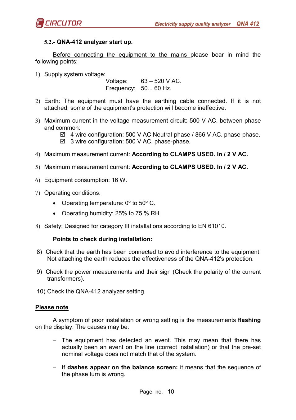 CIRCUTOR QNA-P Series User Manual | Page 11 / 36