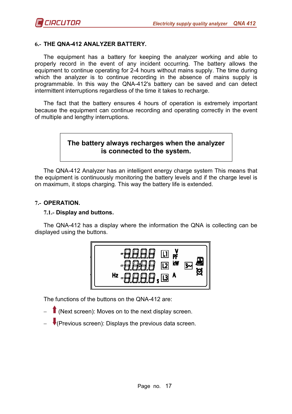 CIRCUTOR QNA-P Series User Manual | Page 18 / 36