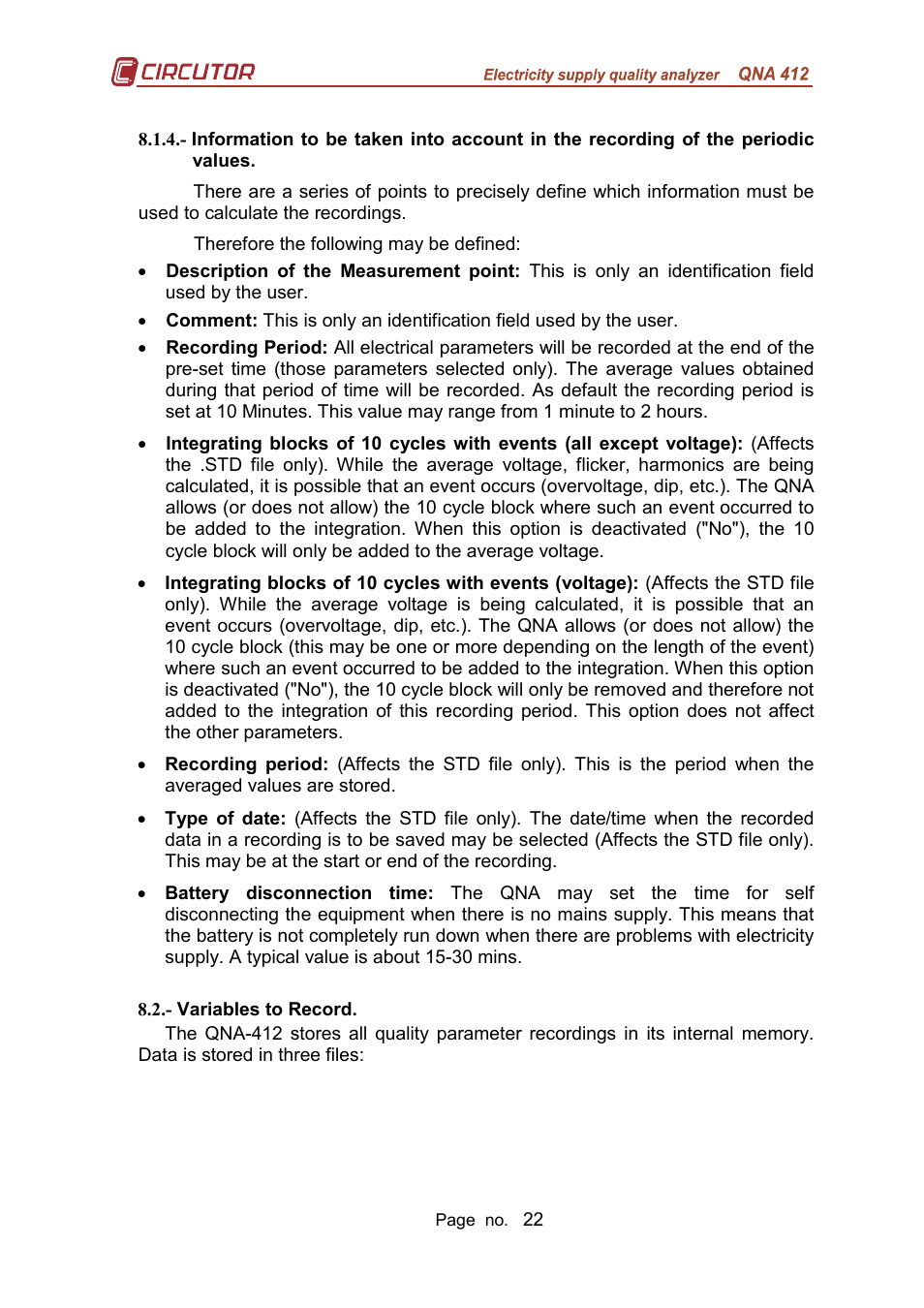 CIRCUTOR QNA-P Series User Manual | Page 23 / 36
