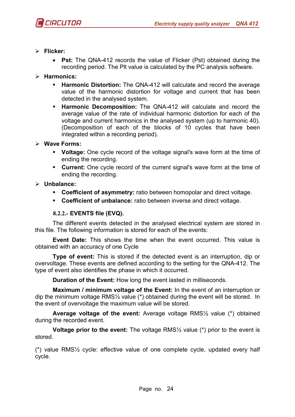 CIRCUTOR QNA-P Series User Manual | Page 25 / 36
