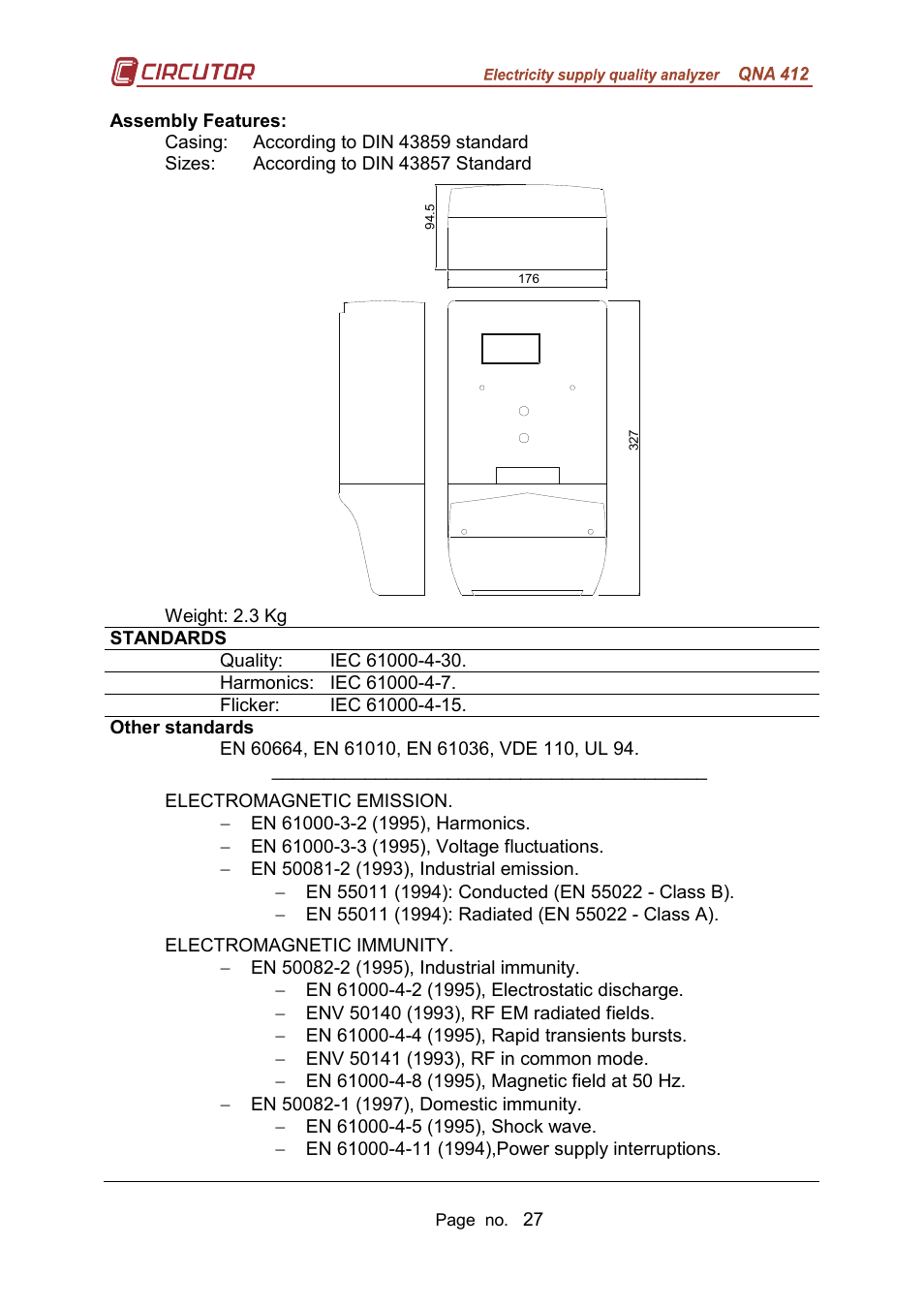 CIRCUTOR QNA-P Series User Manual | Page 28 / 36