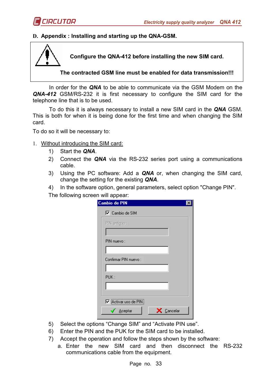 CIRCUTOR QNA-P Series User Manual | Page 34 / 36