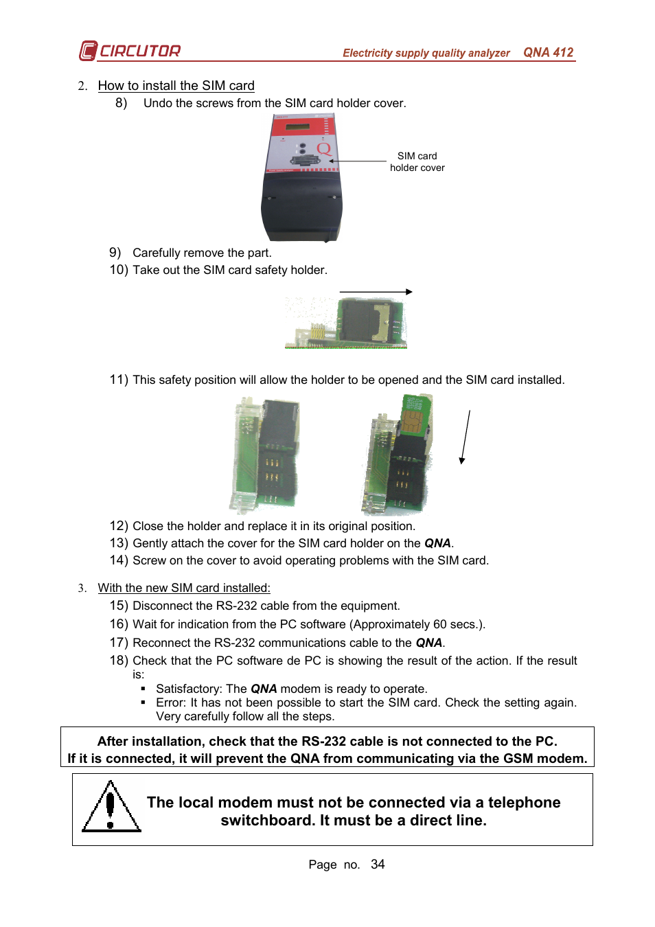 CIRCUTOR QNA-P Series User Manual | Page 35 / 36