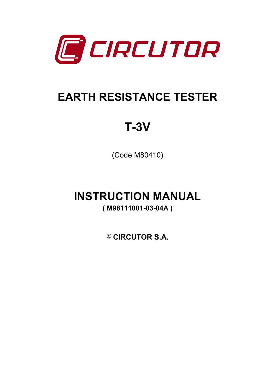 CIRCUTOR T3V Series User Manual | 8 pages