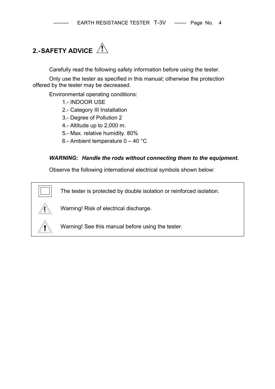Safety advice | CIRCUTOR T3V Series User Manual | Page 5 / 8