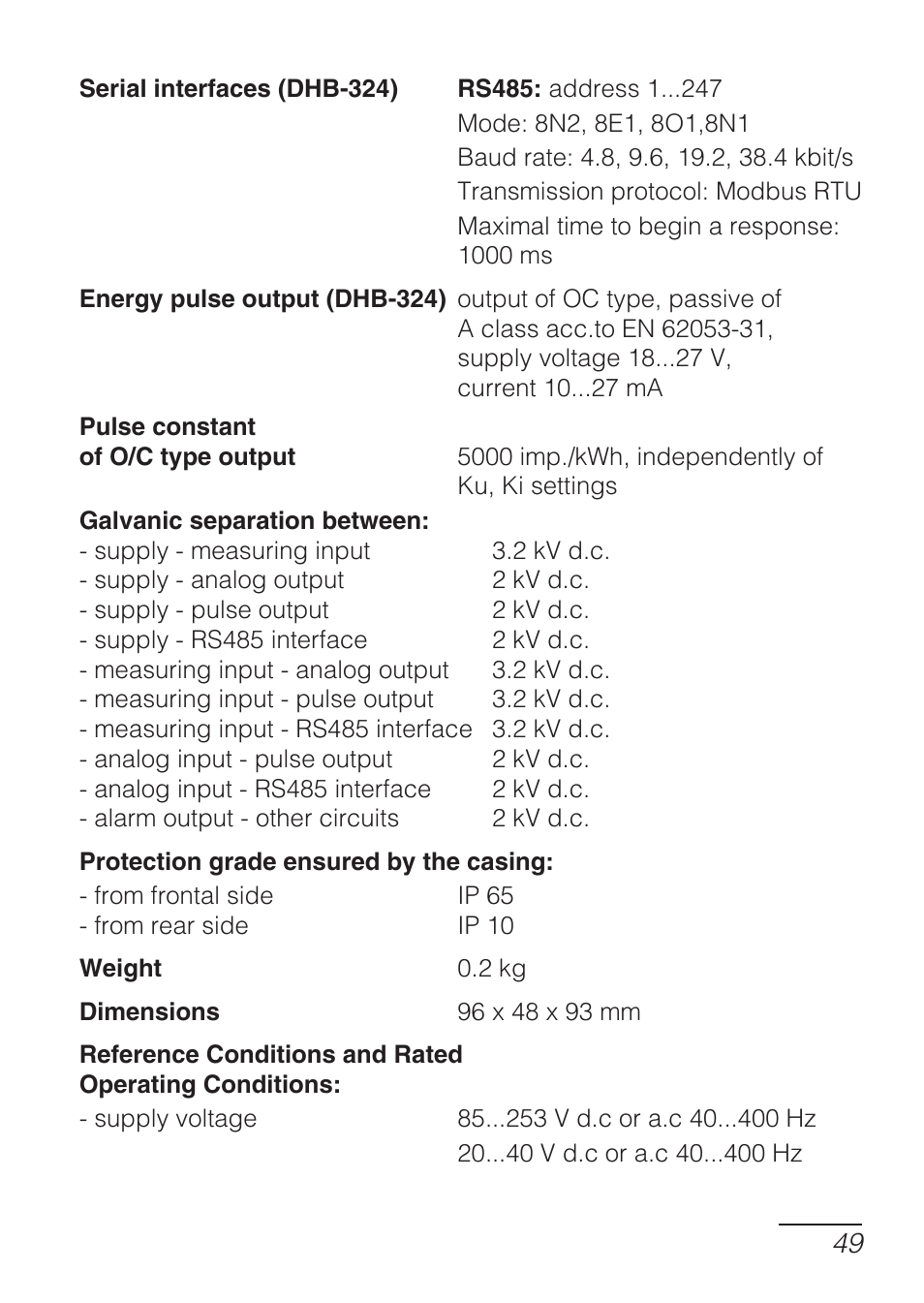 CIRCUTOR DHB Series User Manual | Page 49 / 54