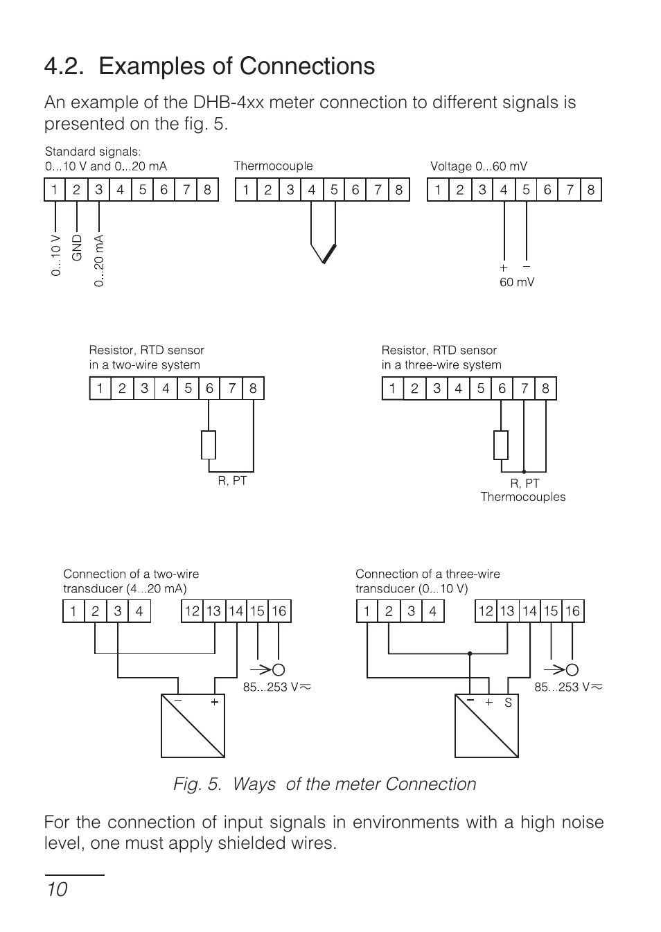 Examples of connections | CIRCUTOR DHB Series User Manual | Page 10 / 50