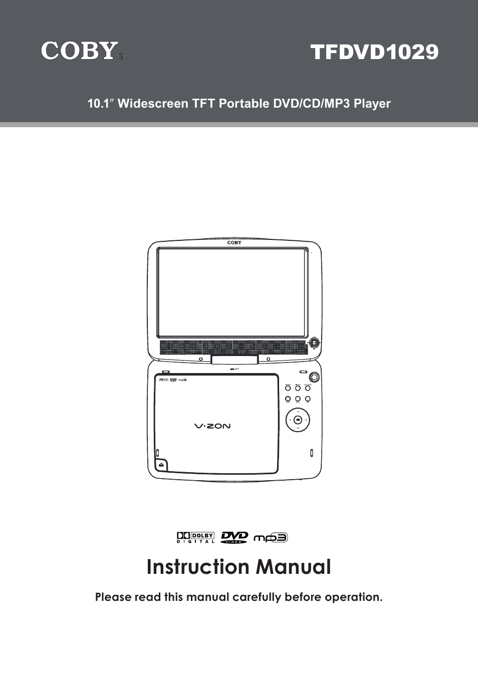 COBY electronic TFDVD1029 User Manual | 28 pages