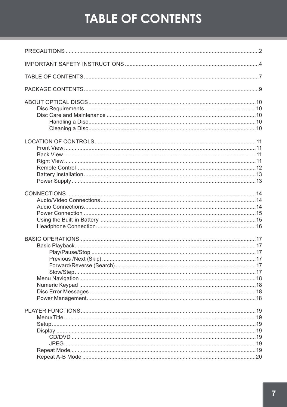 COBY electronic TFDVD1029 User Manual | Page 7 / 28