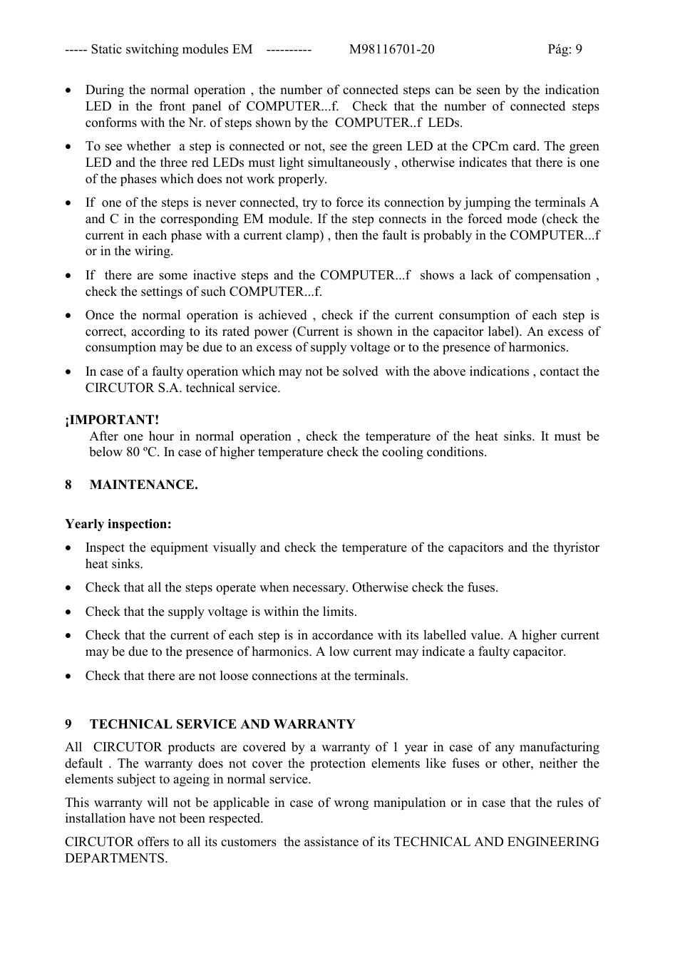 CIRCUTOR EMF-EMB Series User Manual | Page 10 / 11