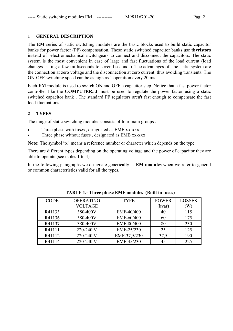 CIRCUTOR EMF-EMB Series User Manual | Page 3 / 11