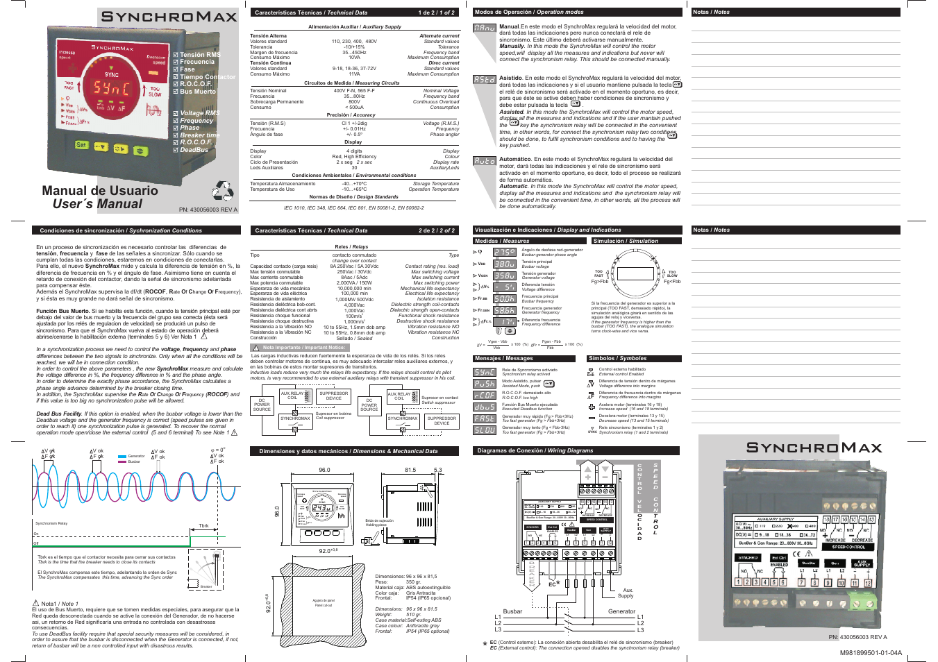 CIRCUTOR SYNCHROMAX Series User Manual | 2 pages