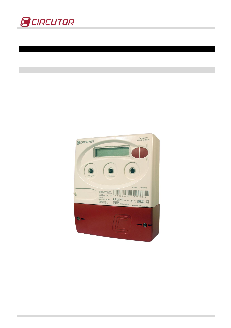 General description of the meter, Introduction | CIRCUTOR CIRWATT-B410T Series User Manual | Page 7 / 53