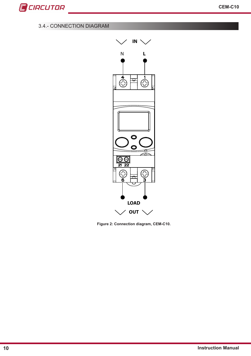 Connection diagram | CIRCUTOR CEM-C10 series User Manual | Page 10 / 36