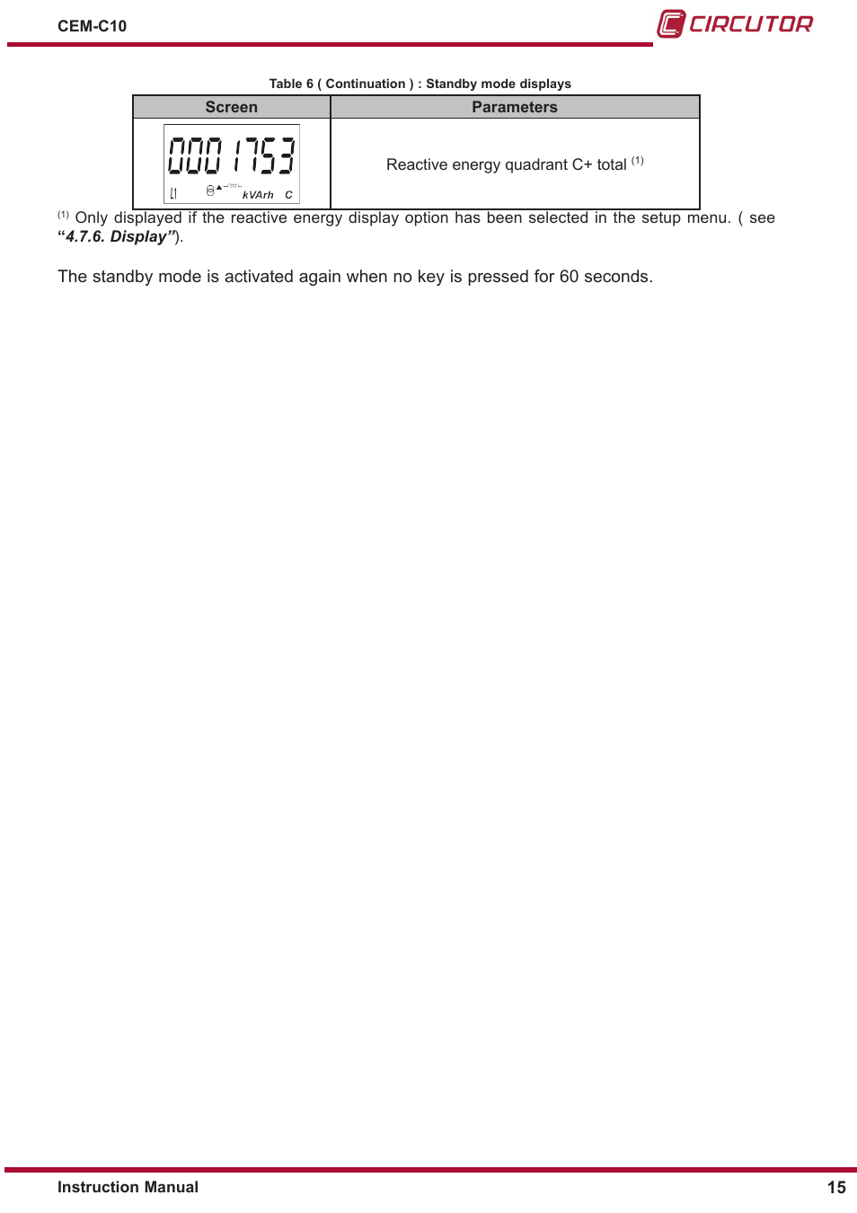 CIRCUTOR CEM-C10 series User Manual | Page 15 / 36