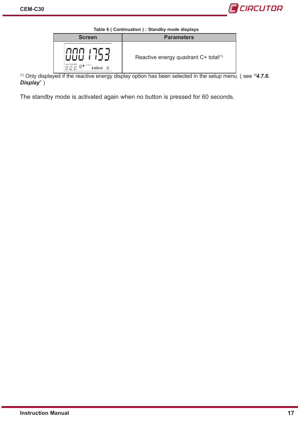 CIRCUTOR CEM-C30 series User Manual | Page 17 / 42