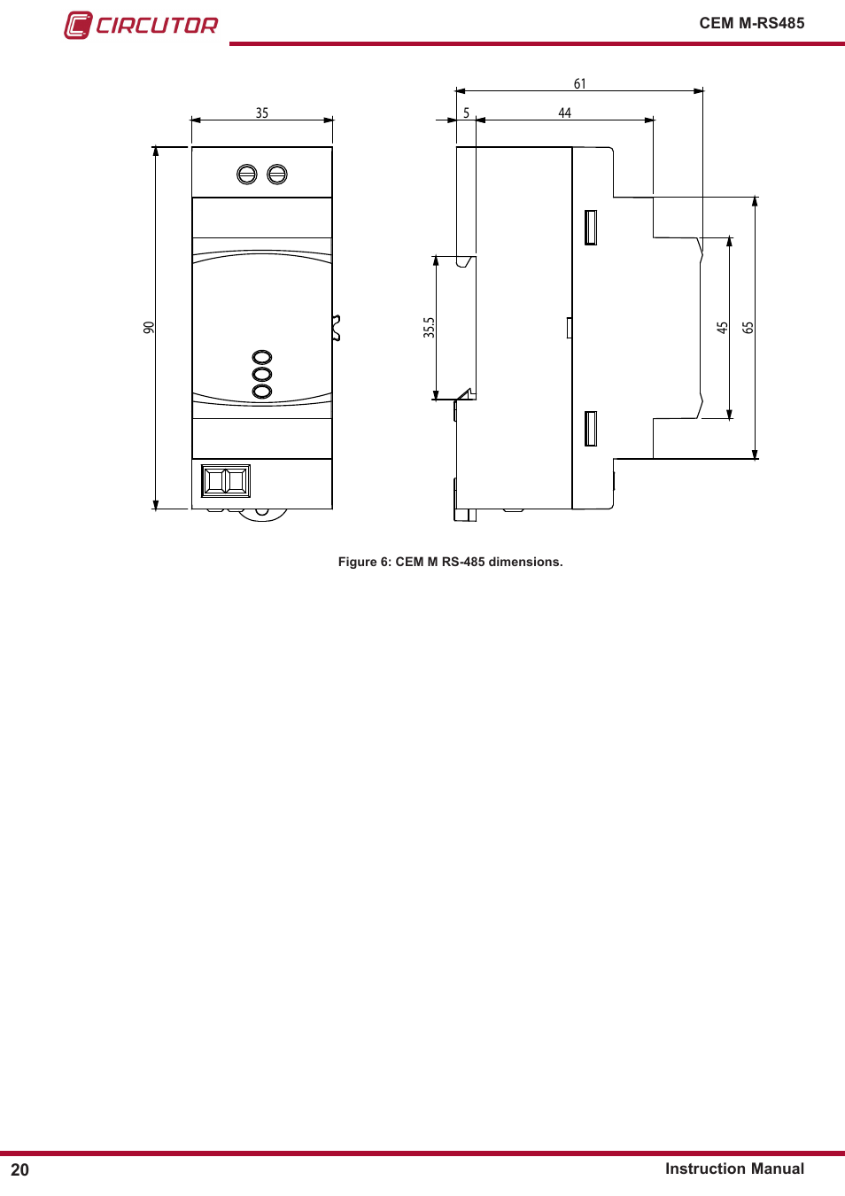 CIRCUTOR CEM-M-RS-485 User Manual | Page 20 / 26