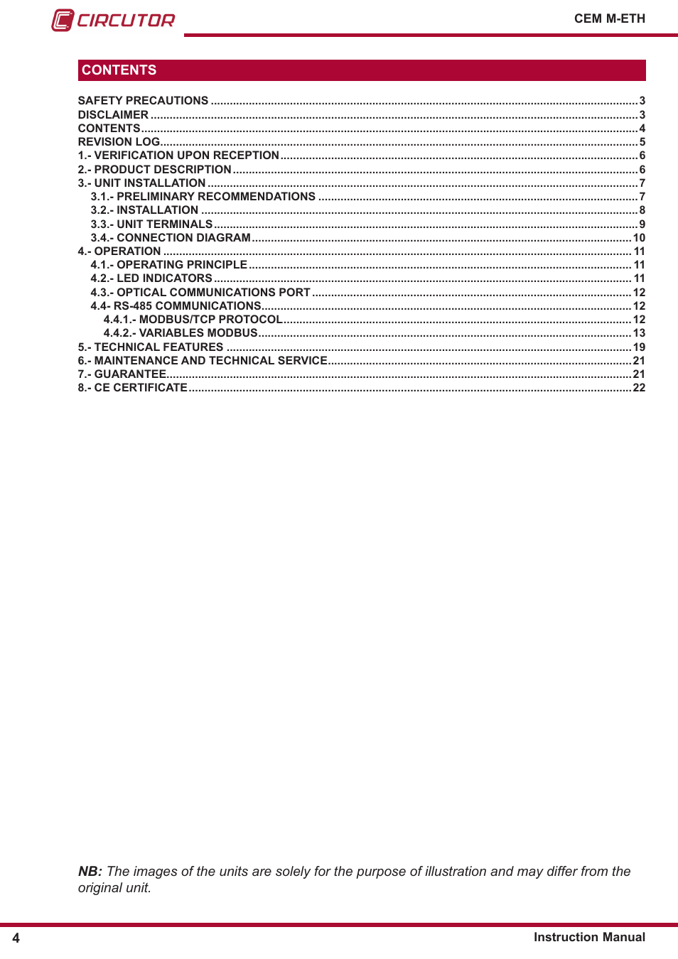 CIRCUTOR CEM-M-ETH User Manual | Page 4 / 24