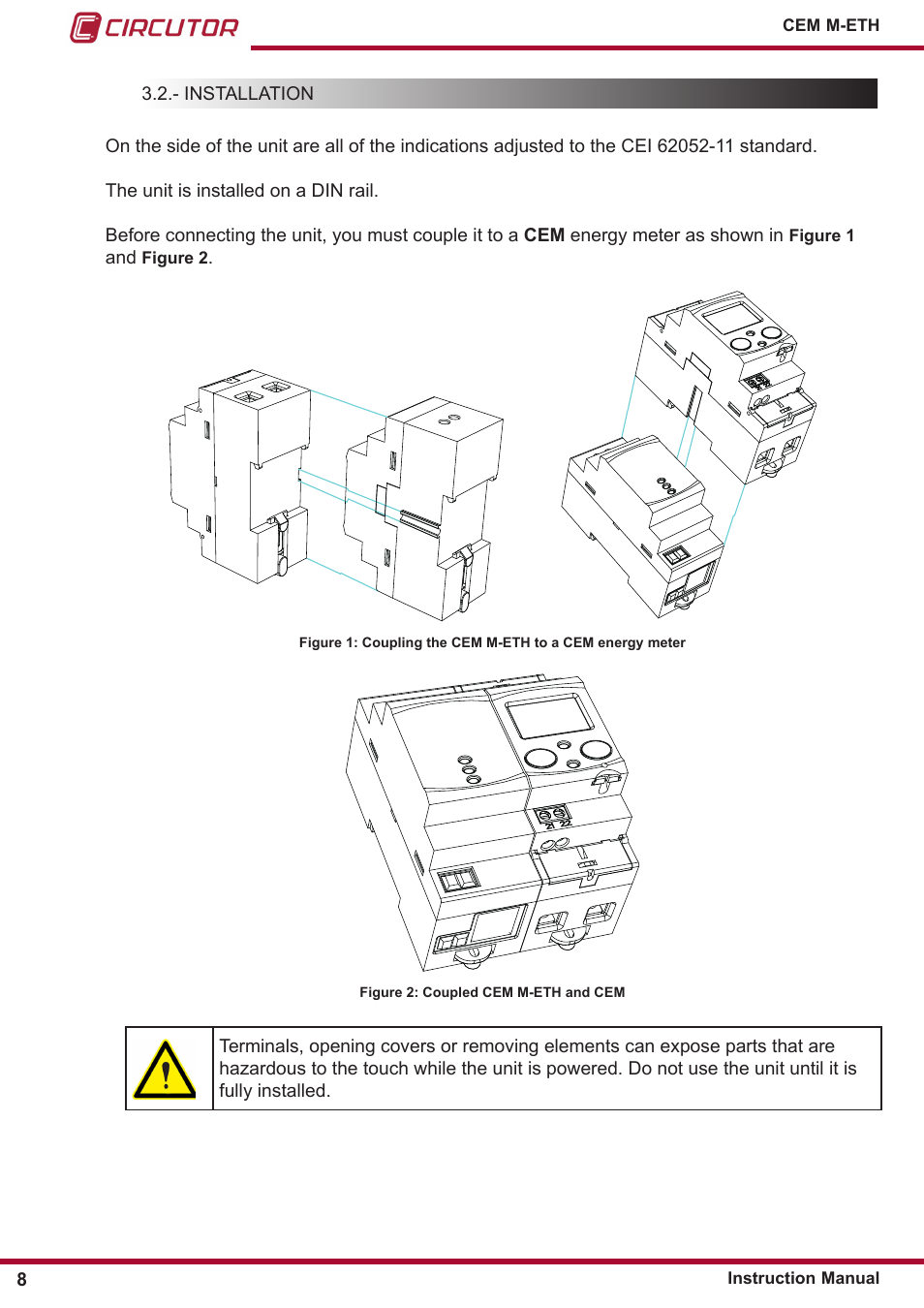 Installation | CIRCUTOR CEM-M-ETH User Manual | Page 8 / 24