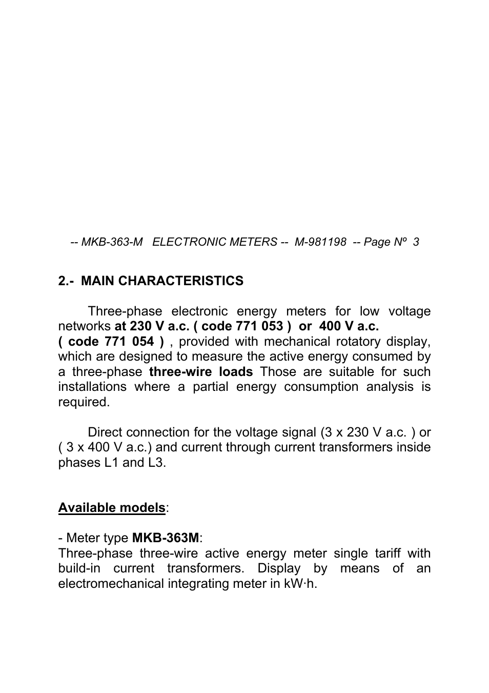 CIRCUTOR MK-363-B Series User Manual | Page 3 / 15
