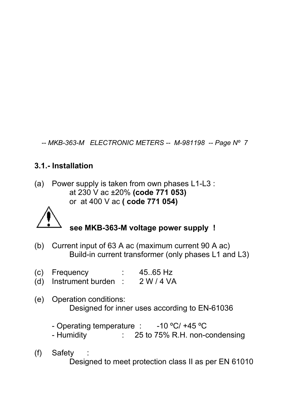 CIRCUTOR MK-363-B Series User Manual | Page 7 / 15