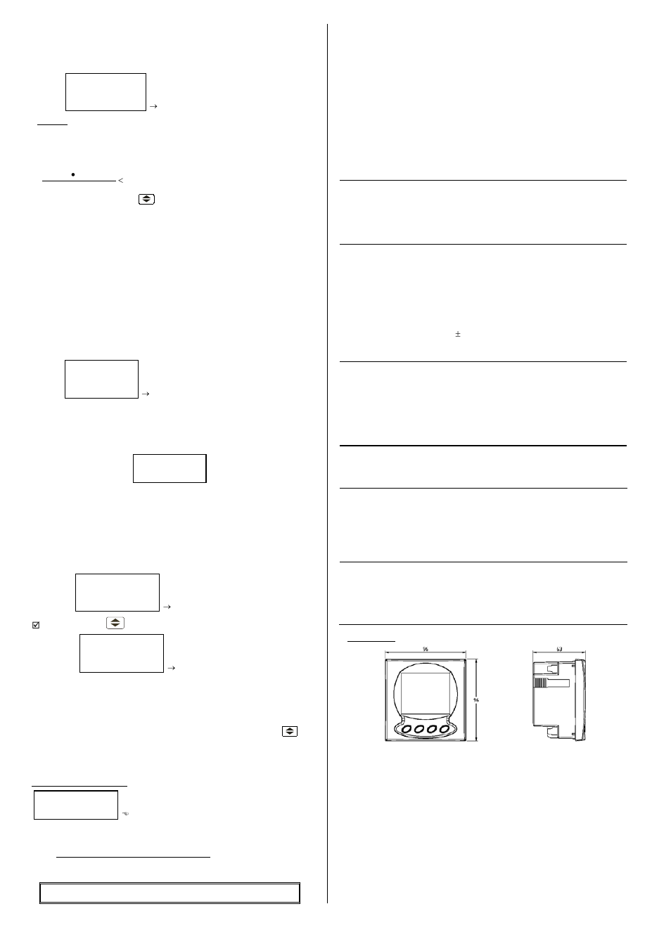 Current transformer primary, Setting disconnection time for the backlight, Clearing energy counters | Relay output, Second set-up of the cep-96, Maintenance, Specifications, Technical service | CIRCUTOR CEP96 Series (Available until stocks) User Manual | Page 2 / 2