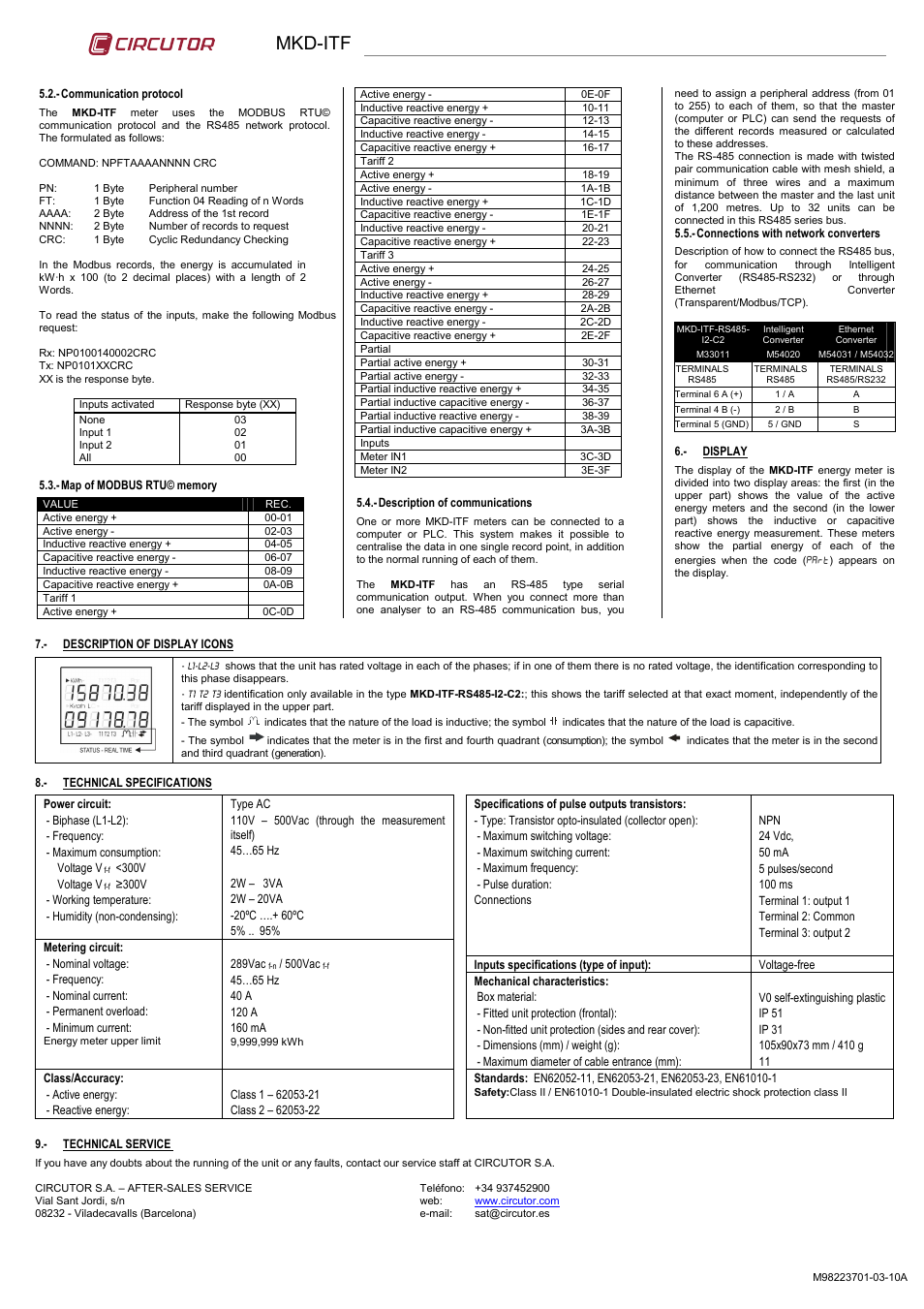 Mkd-itf | CIRCUTOR MKD Series User Manual | Page 2 / 2