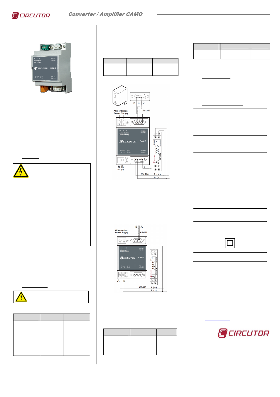 Converter / amplifier camo | CIRCUTOR CAMO User Manual | Page 2 / 2