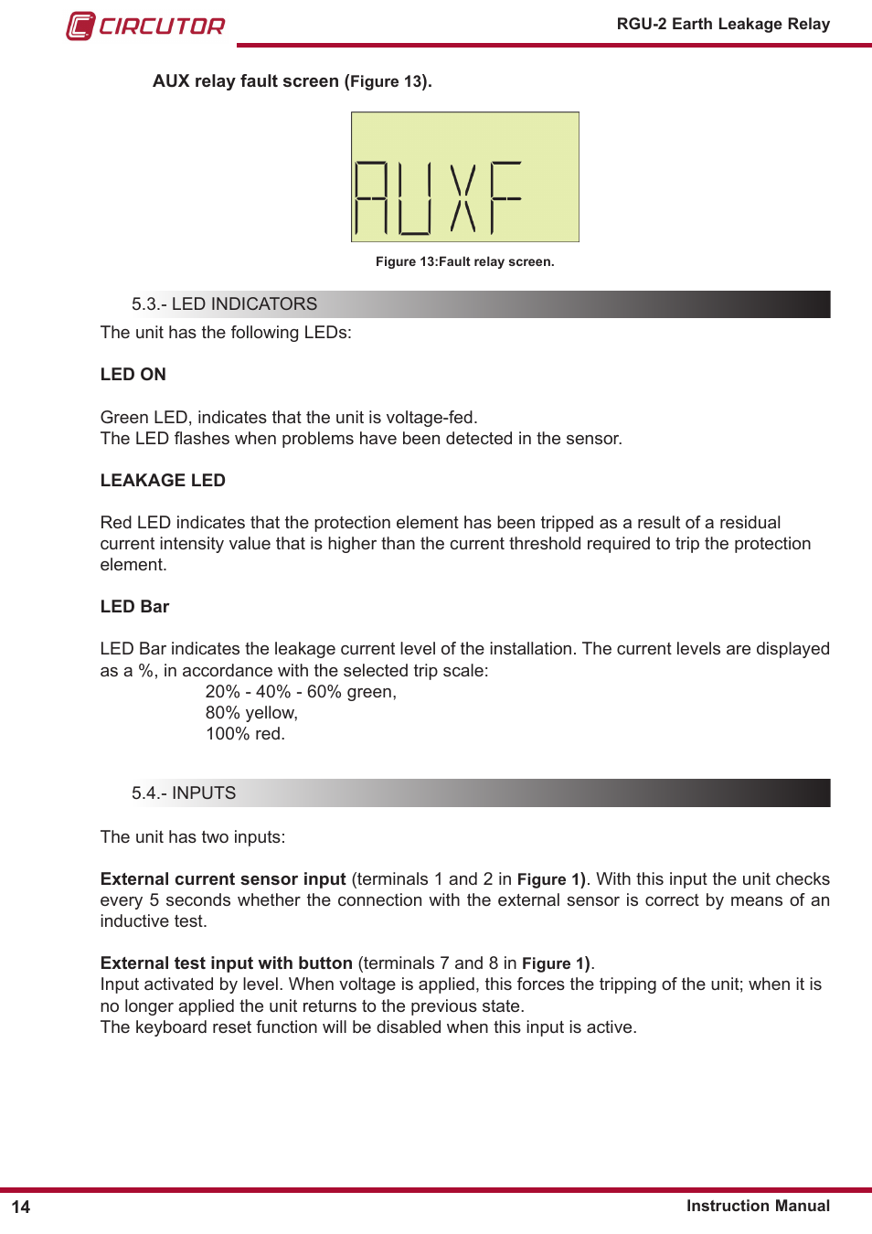 CIRCUTOR RGU2 Series User Manual | Page 14 / 28