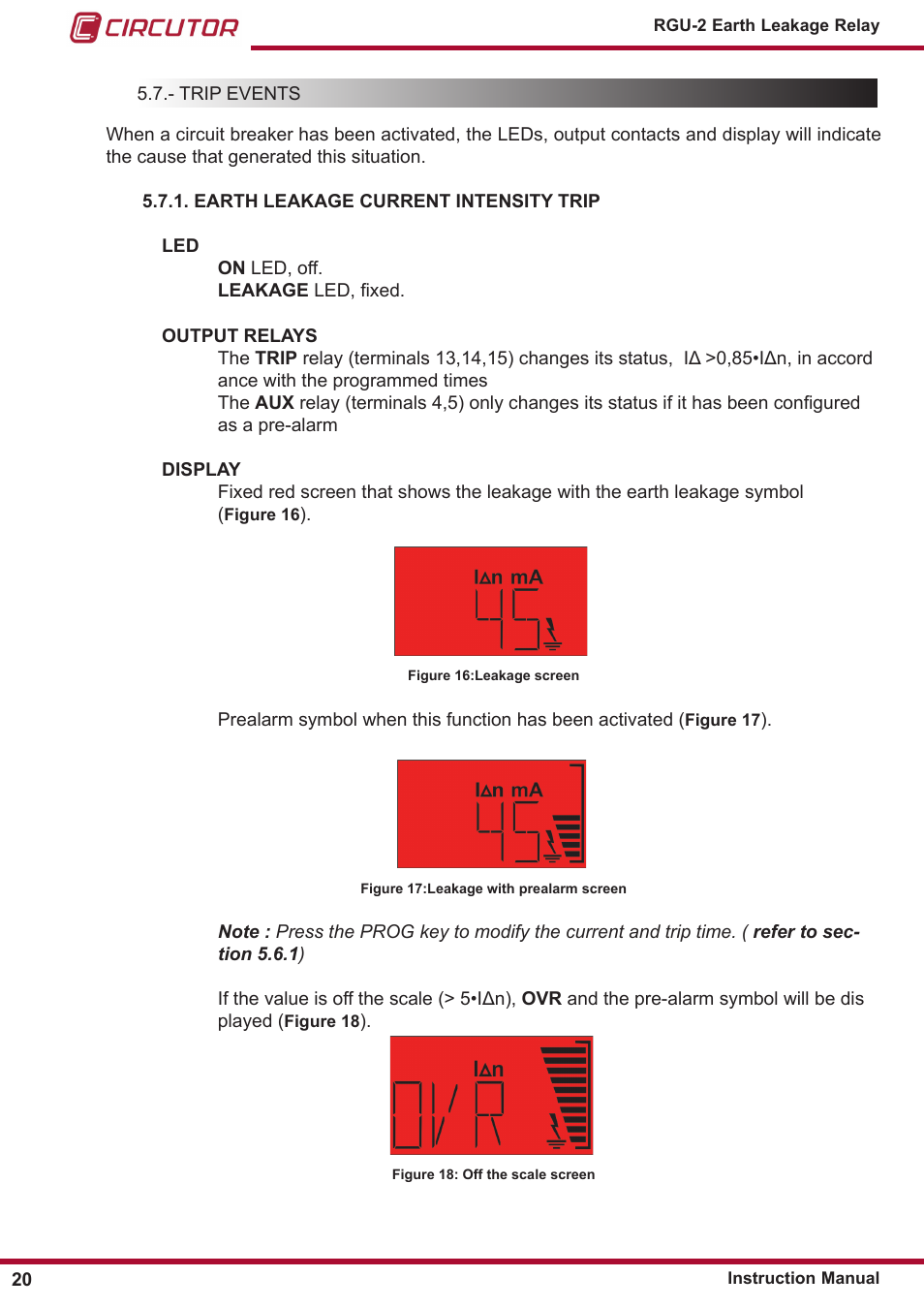 CIRCUTOR RGU2 Series User Manual | Page 20 / 28