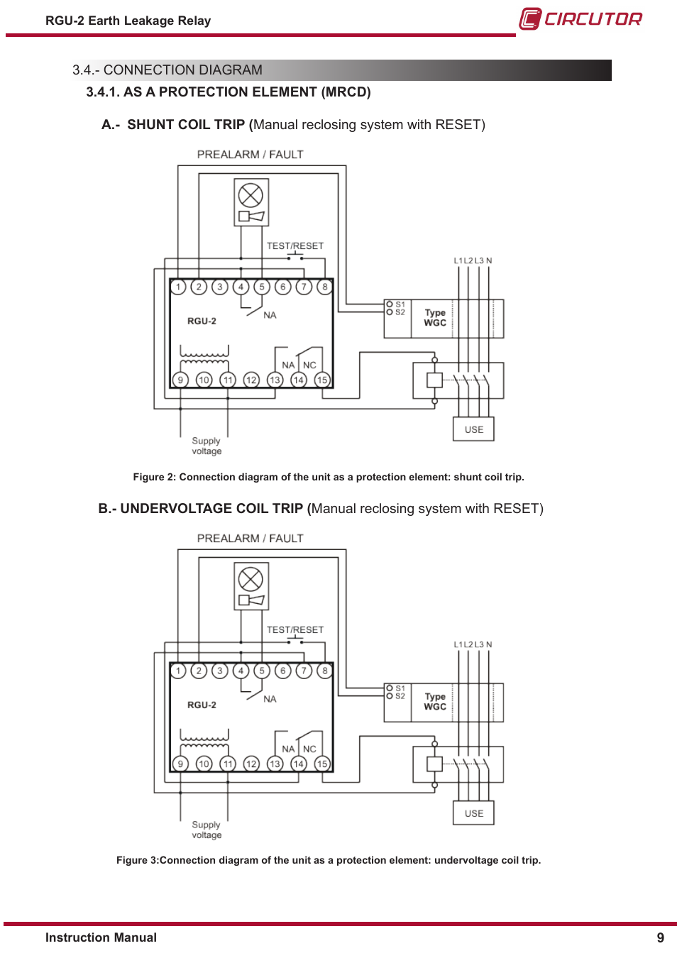 CIRCUTOR RGU2 Series User Manual | Page 9 / 28