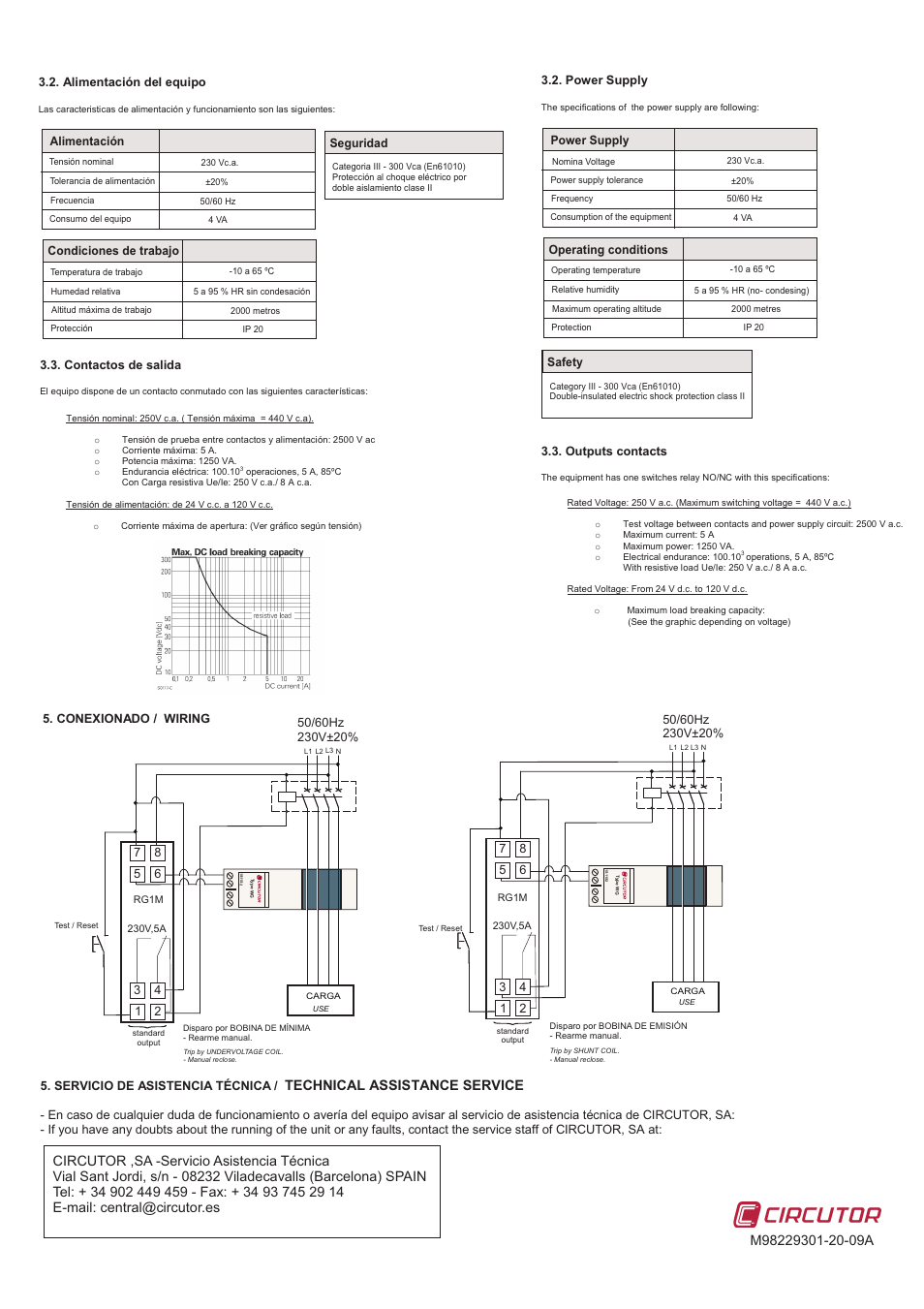 Technical assistance service | CIRCUTOR RG1M Series User Manual | Page 2 / 2