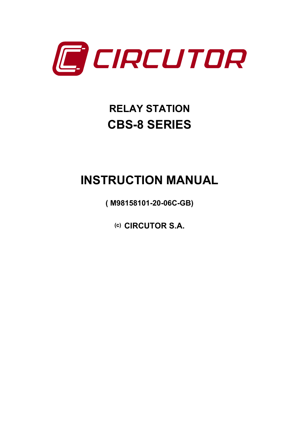 CIRCUTOR CBS8 (Available until stocks) User Manual | 41 pages