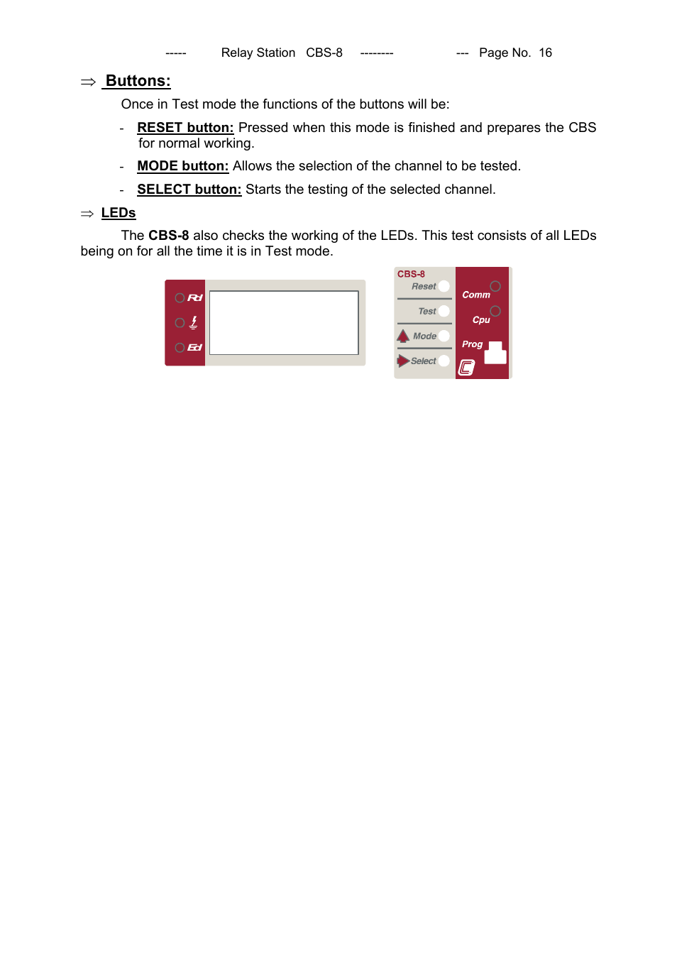 Buttons | CIRCUTOR CBS8 (Available until stocks) User Manual | Page 17 / 41