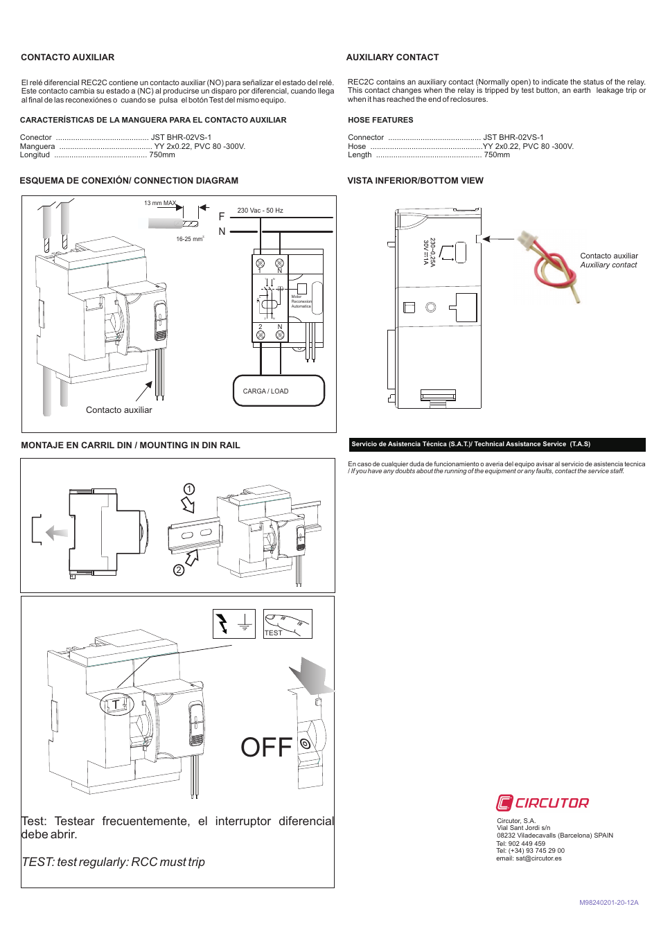CIRCUTOR REC2C Series (Available until stock) User Manual | Page 2 / 2