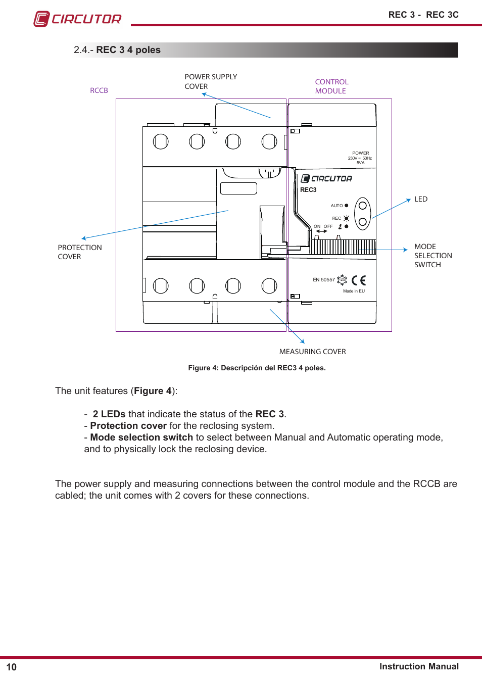 Rec 3 4 poles | CIRCUTOR REC3 Series User Manual | Page 10 / 26