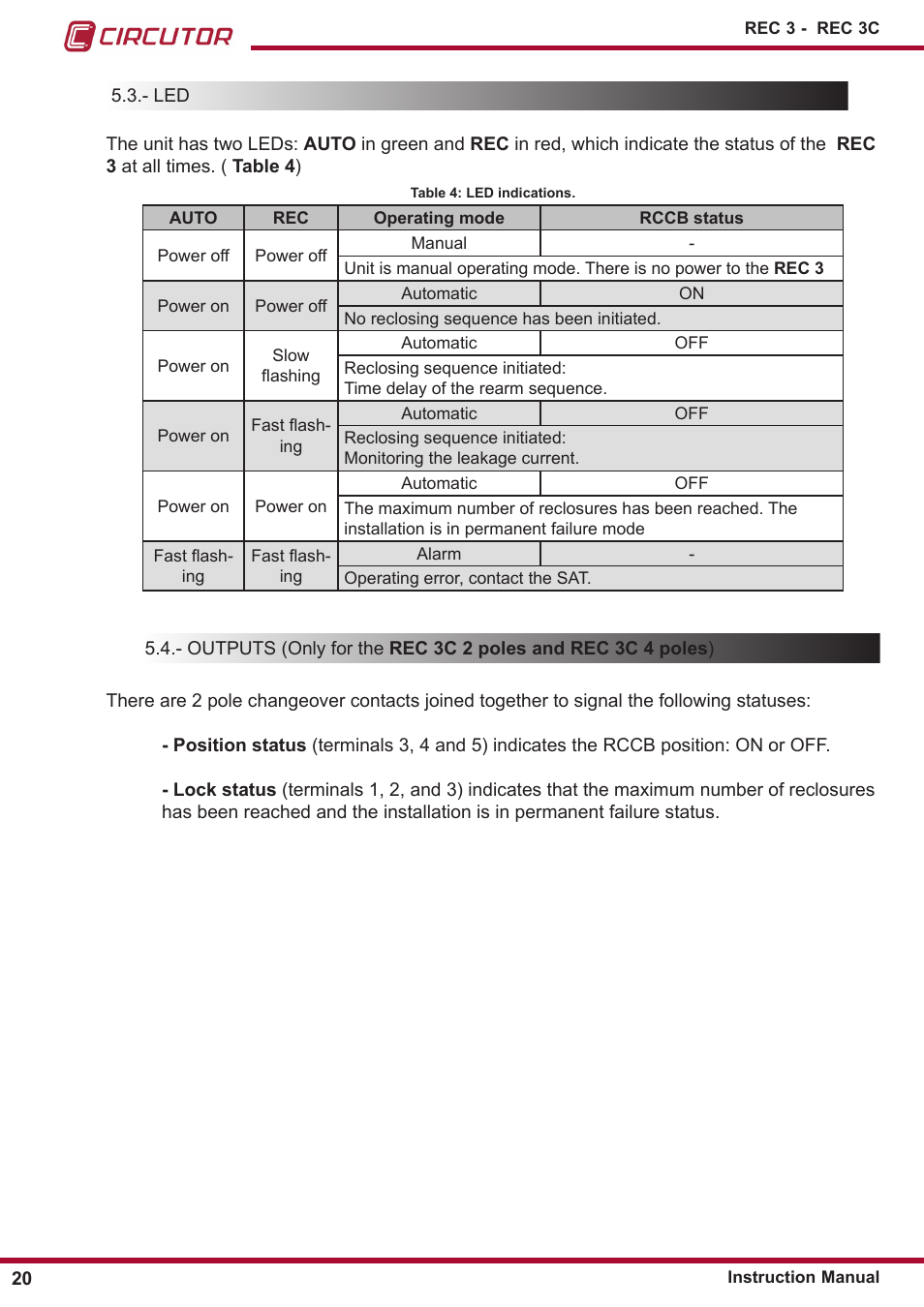 CIRCUTOR REC3 Series User Manual | Page 20 / 26