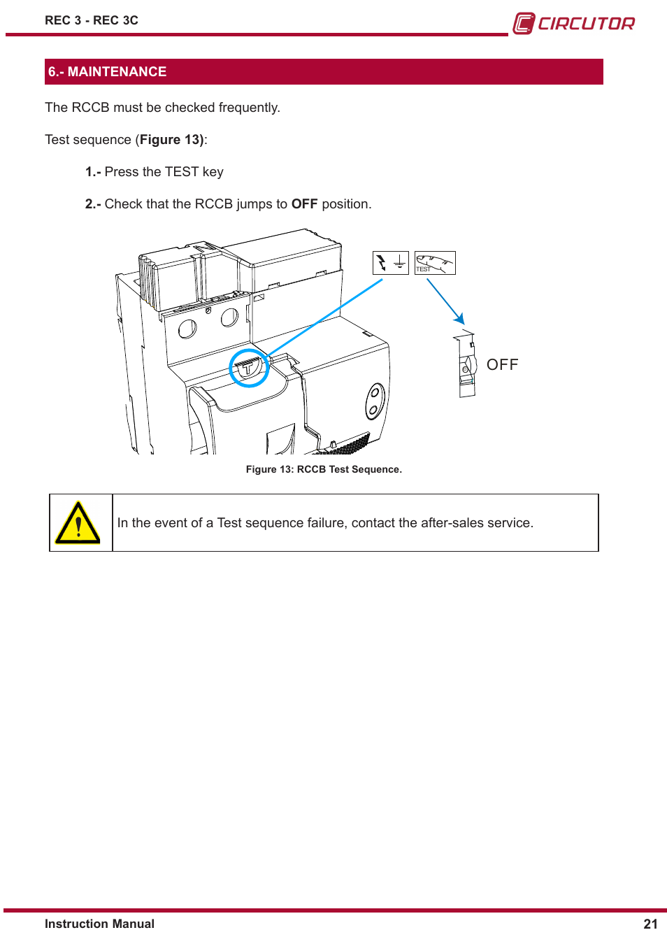 Maintenance | CIRCUTOR REC3 Series User Manual | Page 21 / 26