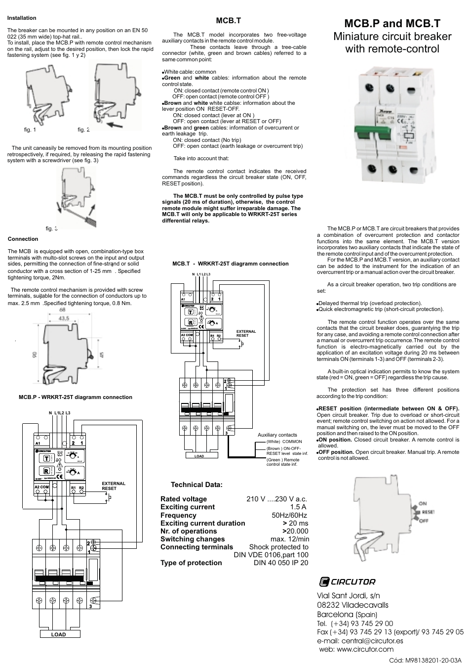 Mcb.t | CIRCUTOR MCB Series User Manual | Page 2 / 2