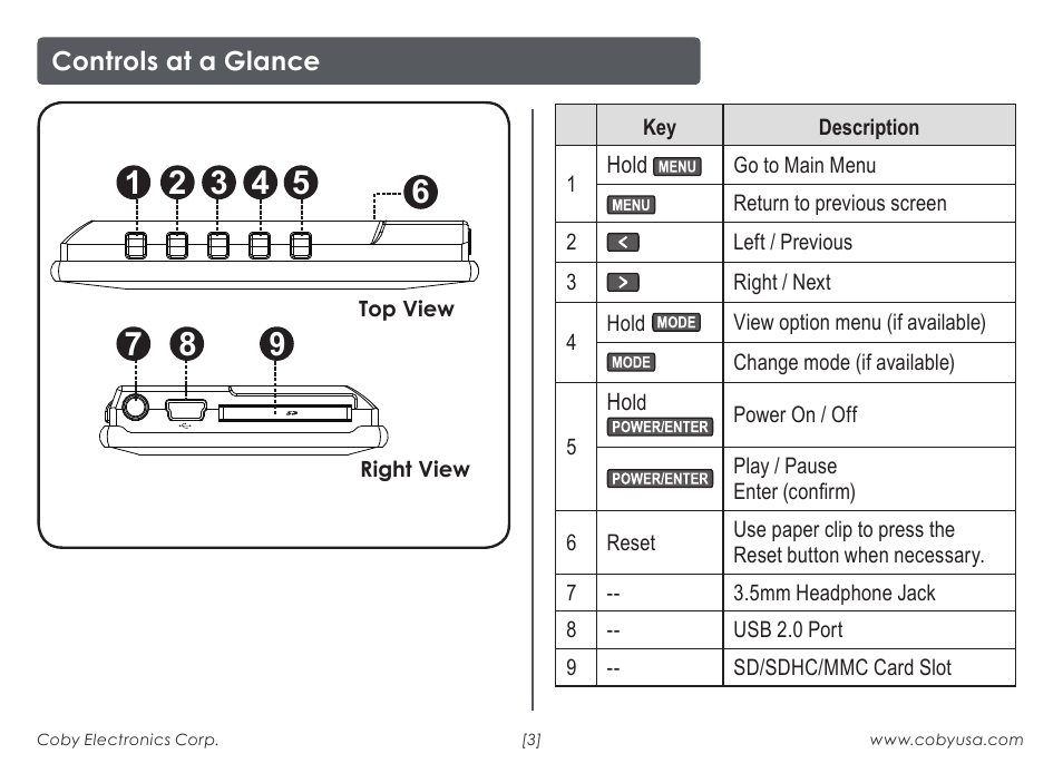 COBY electronic DP-240 User Manual | Page 3 / 8