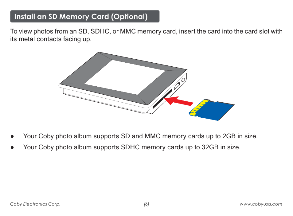 COBY electronic DP-240 User Manual | Page 6 / 8