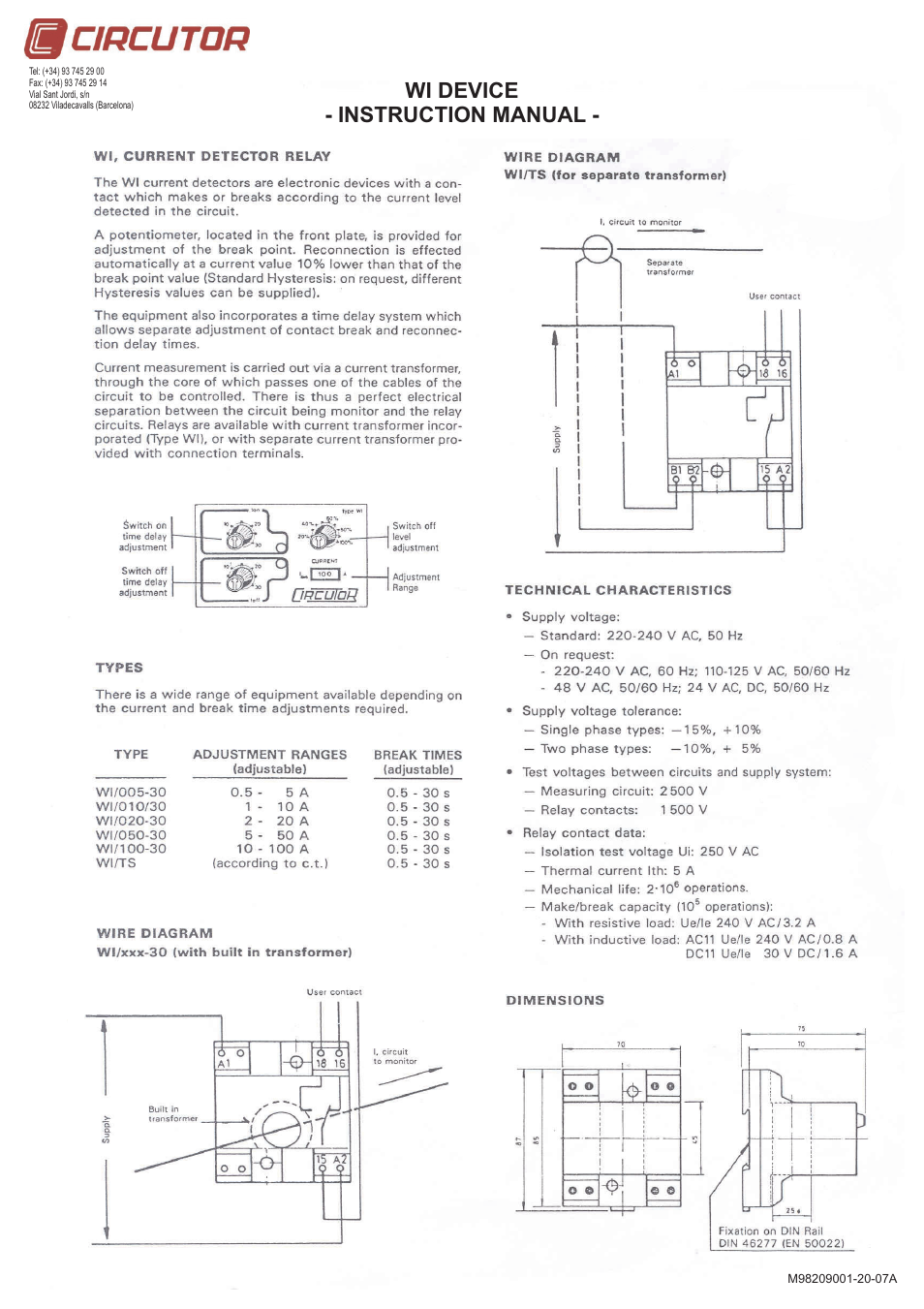 Wi device - instruction manual | CIRCUTOR WI Series User Manual | Page 2 / 2
