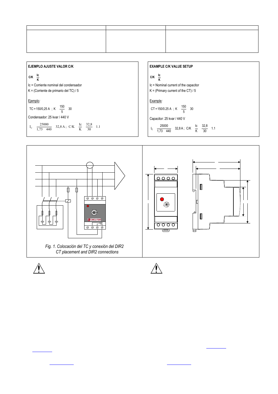 Peligro riesgo eléctrico, Electric shock hazard | CIRCUTOR DIR2 User Manual | Page 2 / 2
