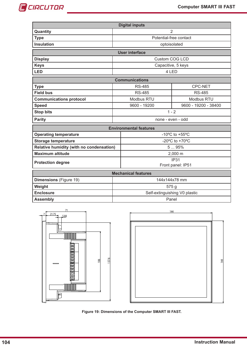 CIRCUTOR computer SMART III-Fast Series User Manual | Page 104 / 108