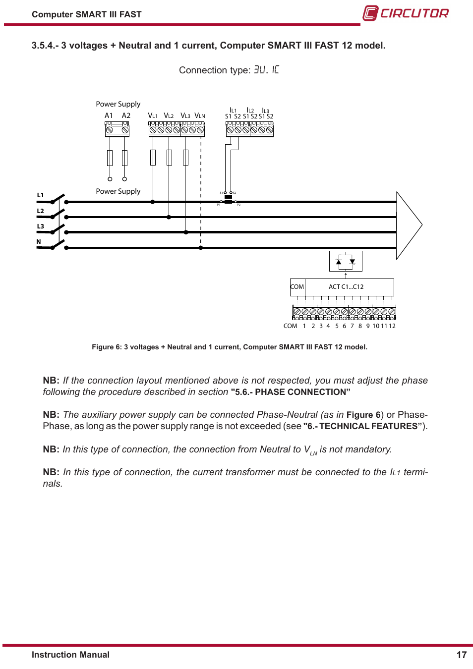 3u �1c, Termi- nals. 17 | CIRCUTOR computer SMART III-Fast Series User Manual | Page 17 / 108