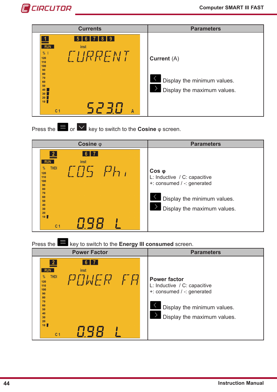 CIRCUTOR computer SMART III-Fast Series User Manual | Page 44 / 108