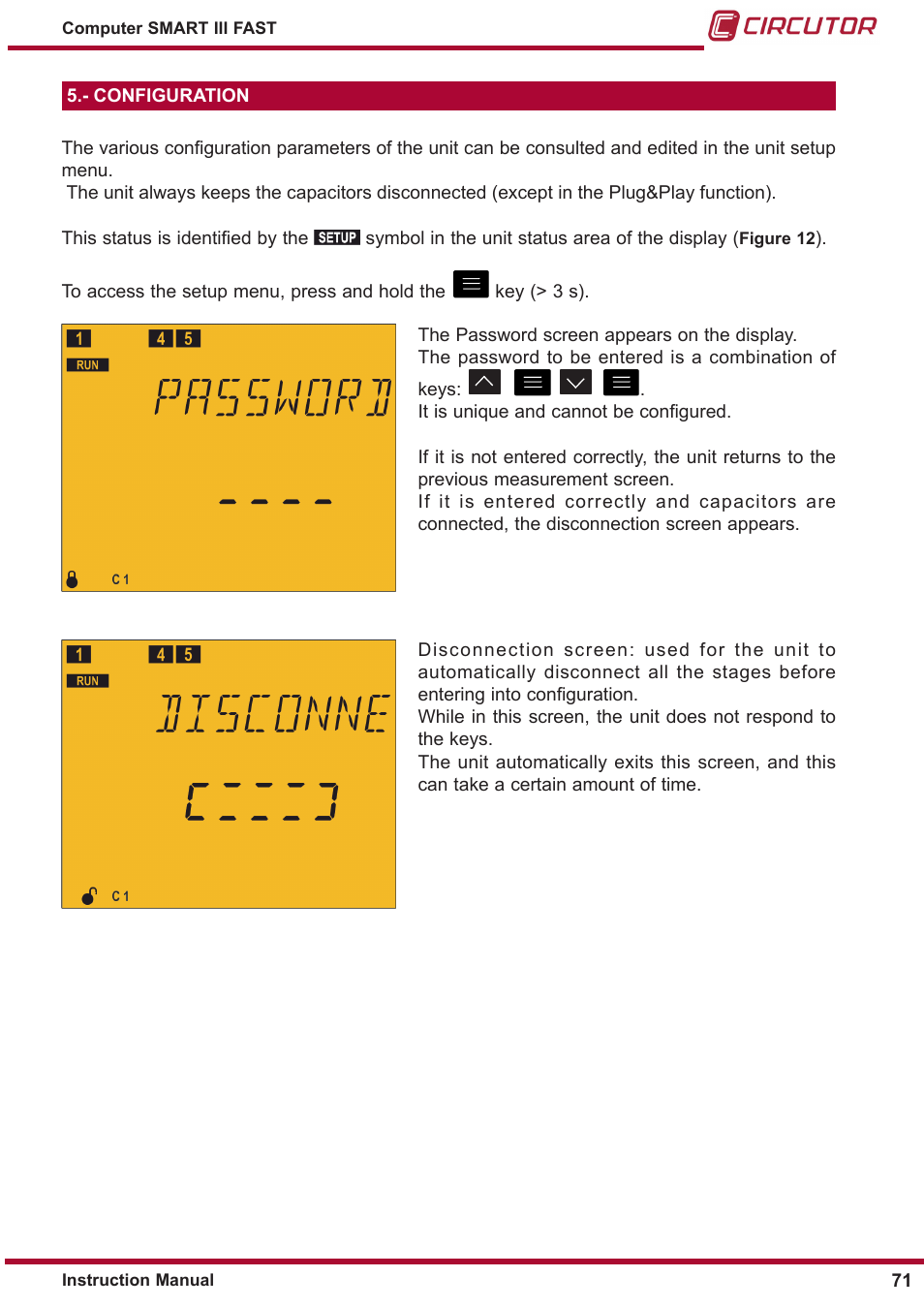 Configuration, 5�- configuration | CIRCUTOR computer SMART III-Fast Series User Manual | Page 71 / 108