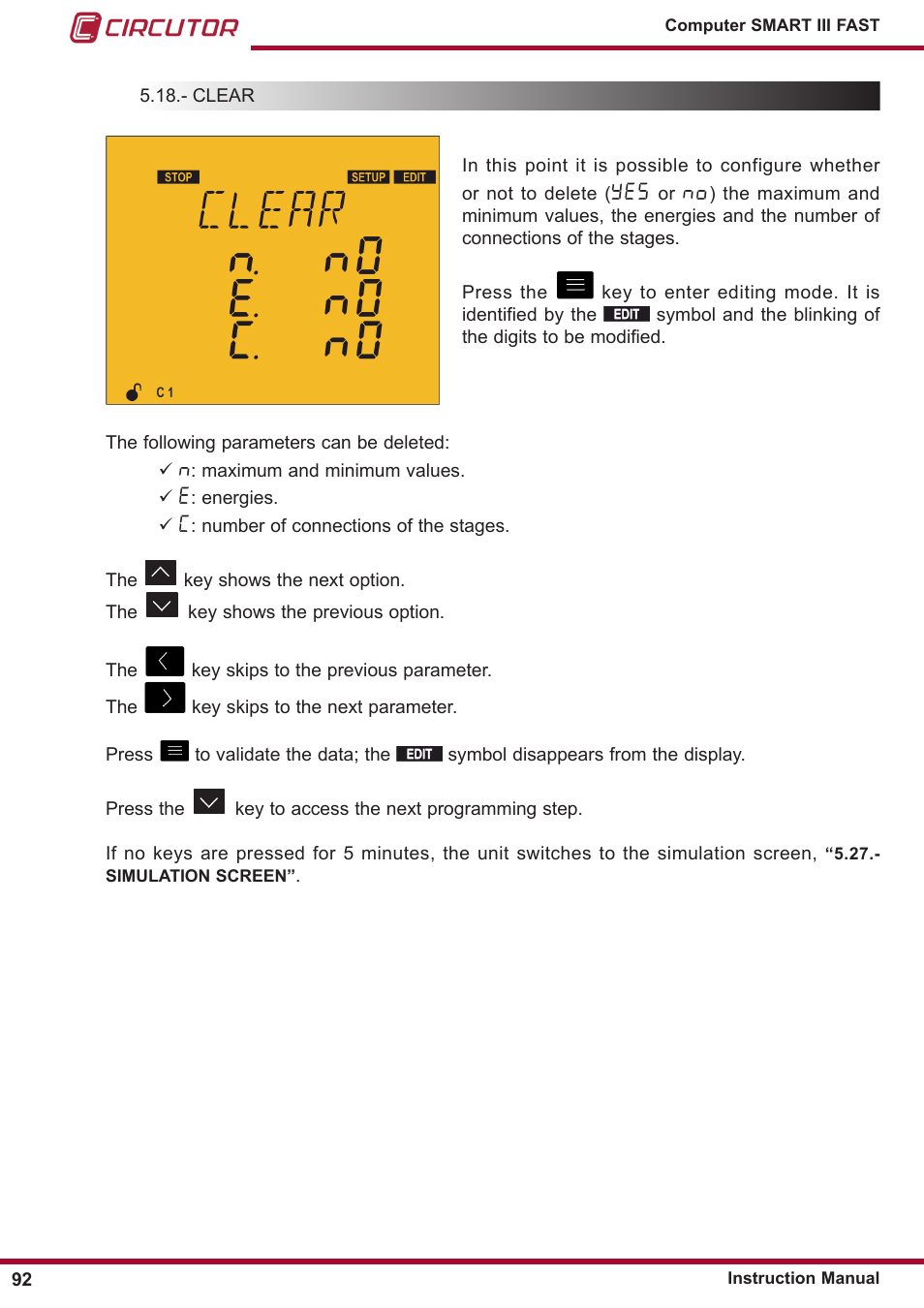 Clear | CIRCUTOR computer SMART III-Fast Series User Manual | Page 92 / 108