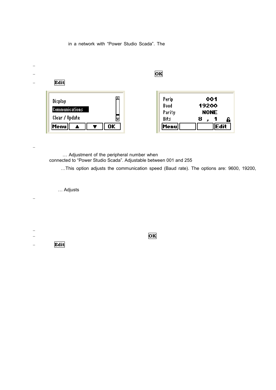 Adjusting communication settings, Adjusting clear / update | CIRCUTOR computer PLUS-TF Series User Manual | Page 45 / 69